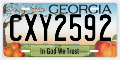 GA license plate CXY2592