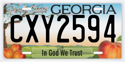 GA license plate CXY2594