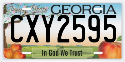 GA license plate CXY2595