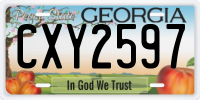 GA license plate CXY2597