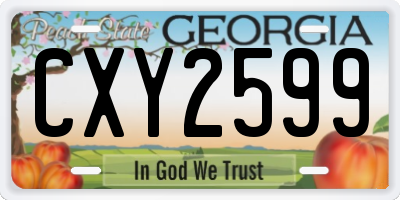 GA license plate CXY2599