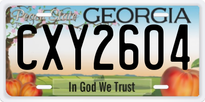 GA license plate CXY2604