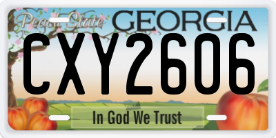 GA license plate CXY2606
