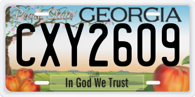 GA license plate CXY2609