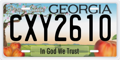 GA license plate CXY2610