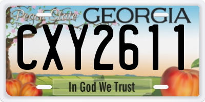 GA license plate CXY2611