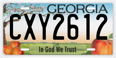 GA license plate CXY2612