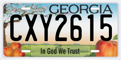 GA license plate CXY2615