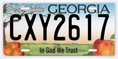 GA license plate CXY2617