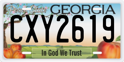 GA license plate CXY2619