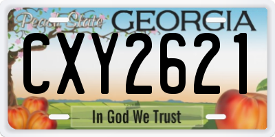 GA license plate CXY2621