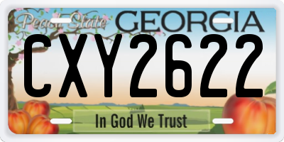 GA license plate CXY2622
