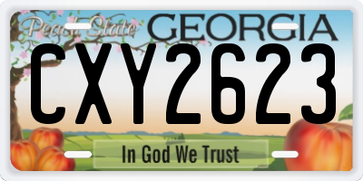 GA license plate CXY2623
