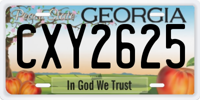 GA license plate CXY2625