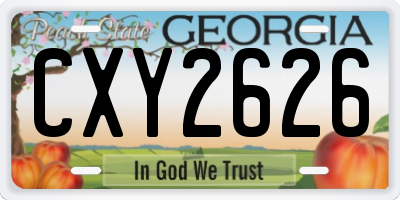 GA license plate CXY2626