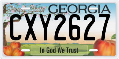 GA license plate CXY2627