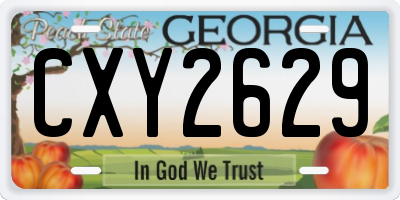 GA license plate CXY2629