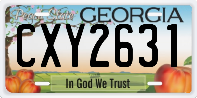 GA license plate CXY2631
