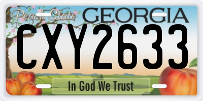 GA license plate CXY2633