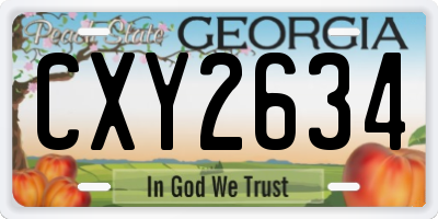 GA license plate CXY2634