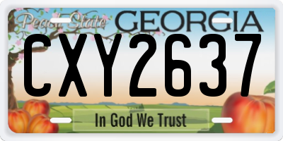 GA license plate CXY2637