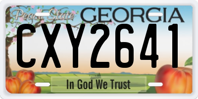GA license plate CXY2641
