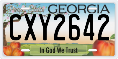 GA license plate CXY2642