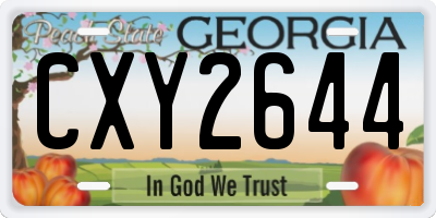 GA license plate CXY2644