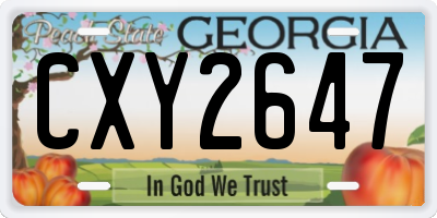 GA license plate CXY2647