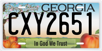 GA license plate CXY2651