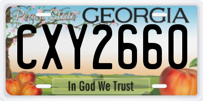 GA license plate CXY2660