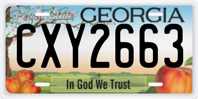 GA license plate CXY2663