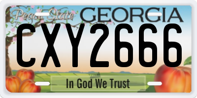 GA license plate CXY2666