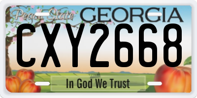 GA license plate CXY2668
