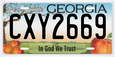 GA license plate CXY2669