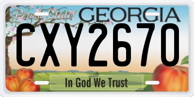 GA license plate CXY2670