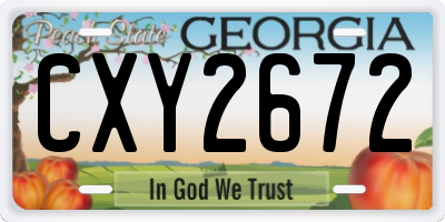 GA license plate CXY2672