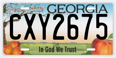 GA license plate CXY2675