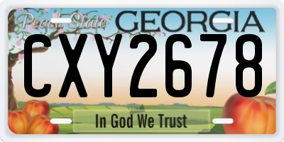 GA license plate CXY2678