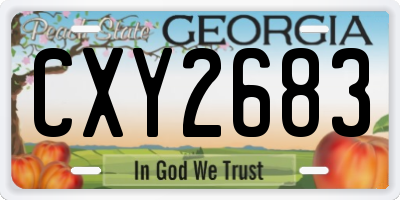 GA license plate CXY2683