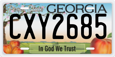GA license plate CXY2685
