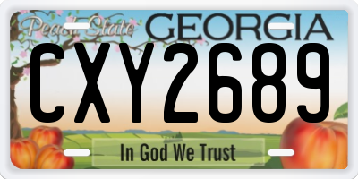GA license plate CXY2689