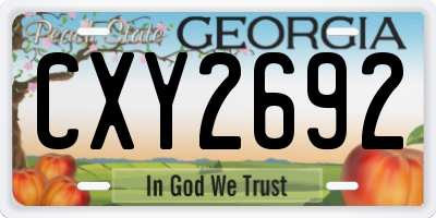 GA license plate CXY2692