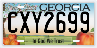 GA license plate CXY2699