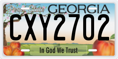 GA license plate CXY2702