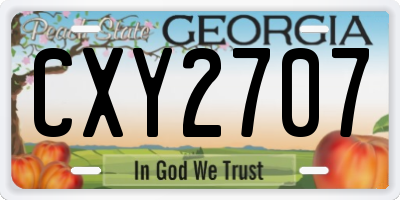 GA license plate CXY2707
