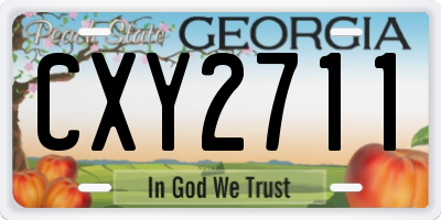 GA license plate CXY2711