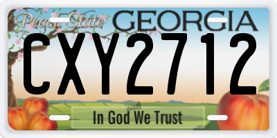 GA license plate CXY2712