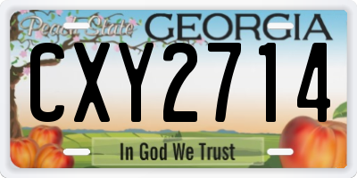 GA license plate CXY2714