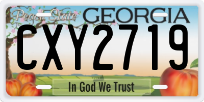 GA license plate CXY2719